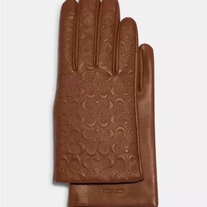 Coach Embossed Leather Gloves
